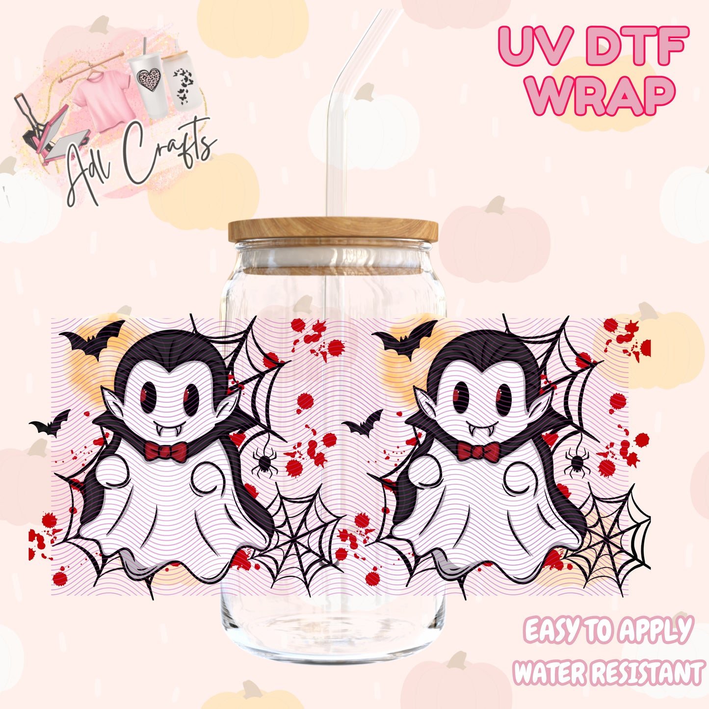 Cute vampire ghost Halloween Cup wrap