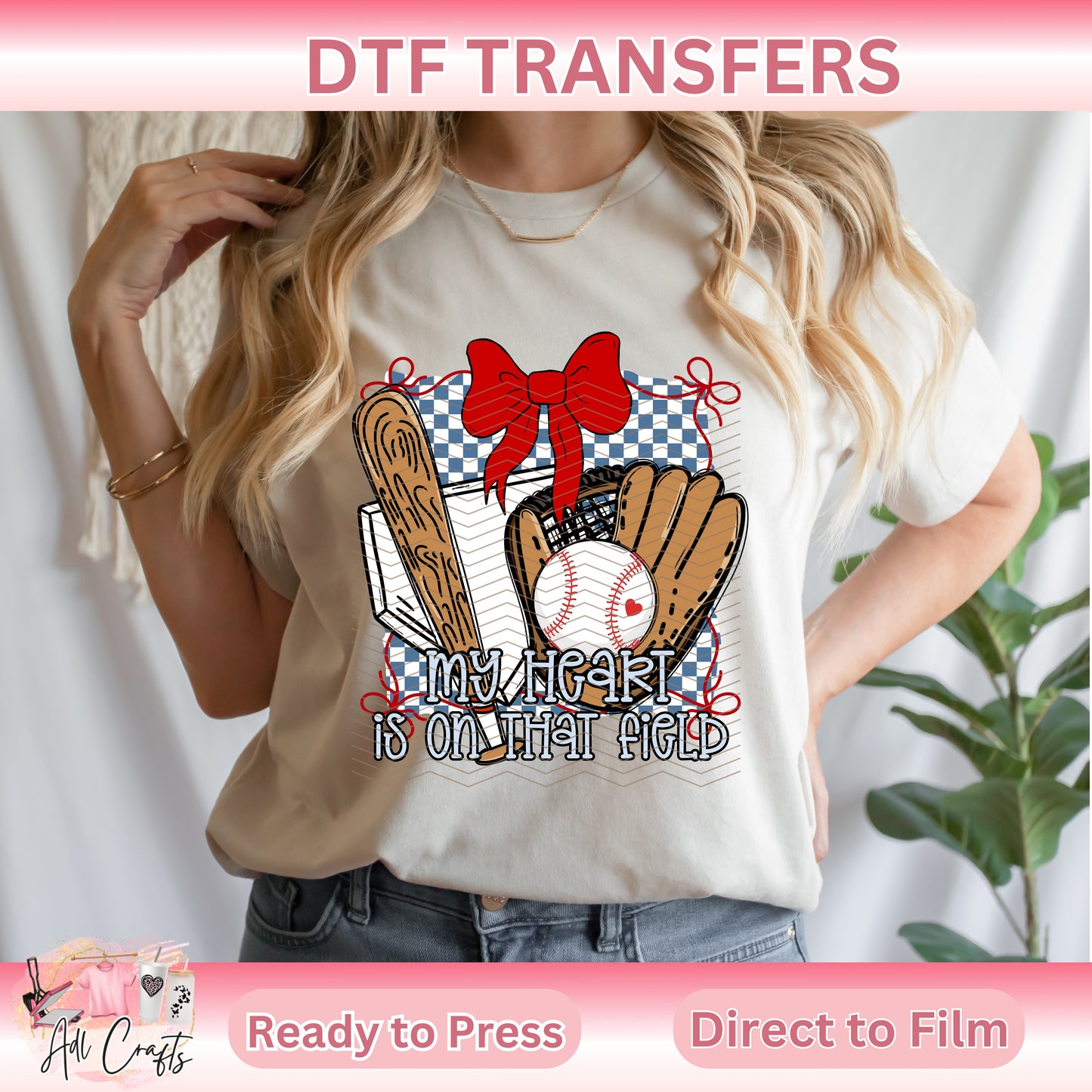 My Heart is on the field SPORTS DTF TRANSFERS