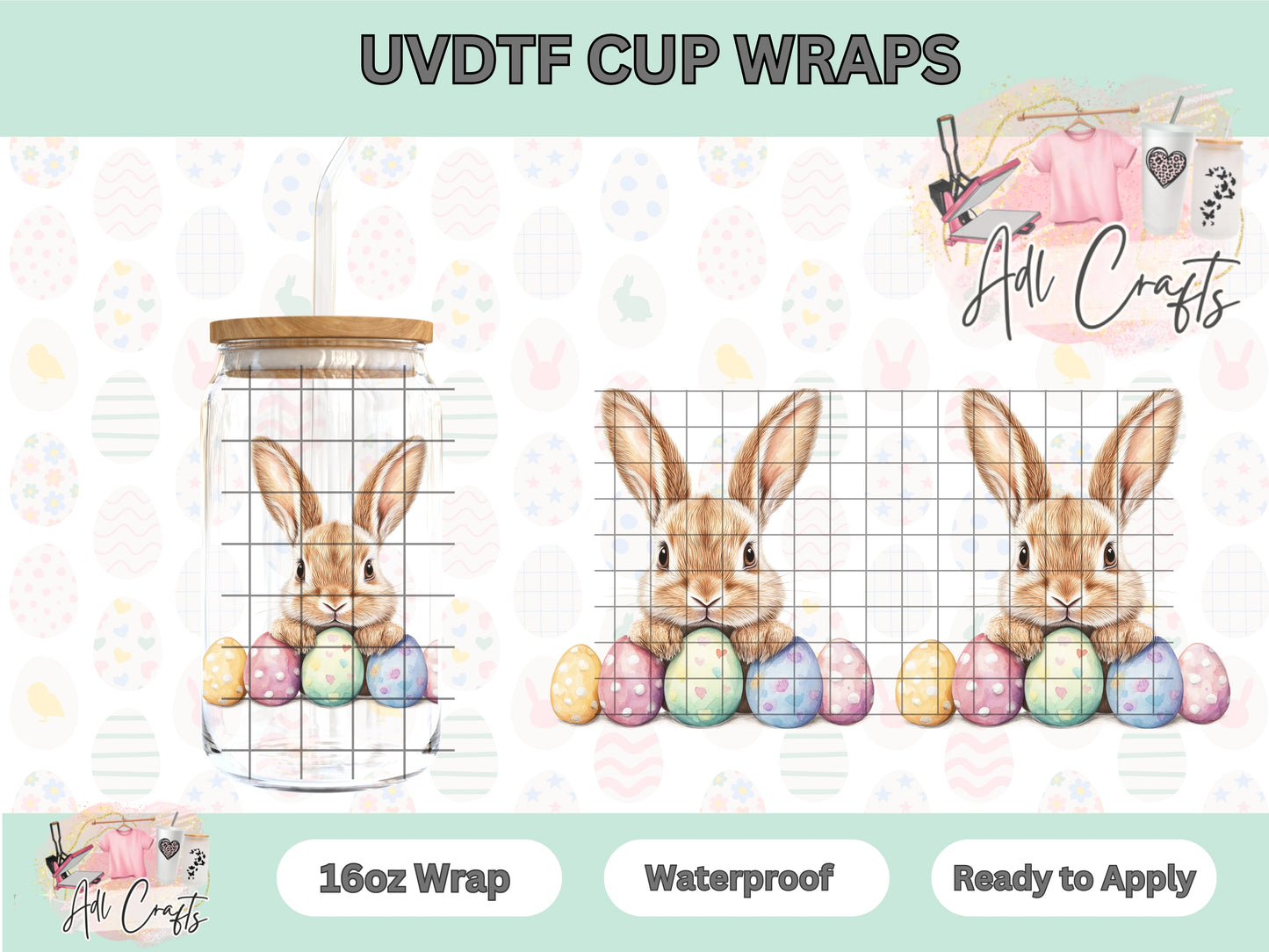 Bunny Easter UVDTF Cup Wrap