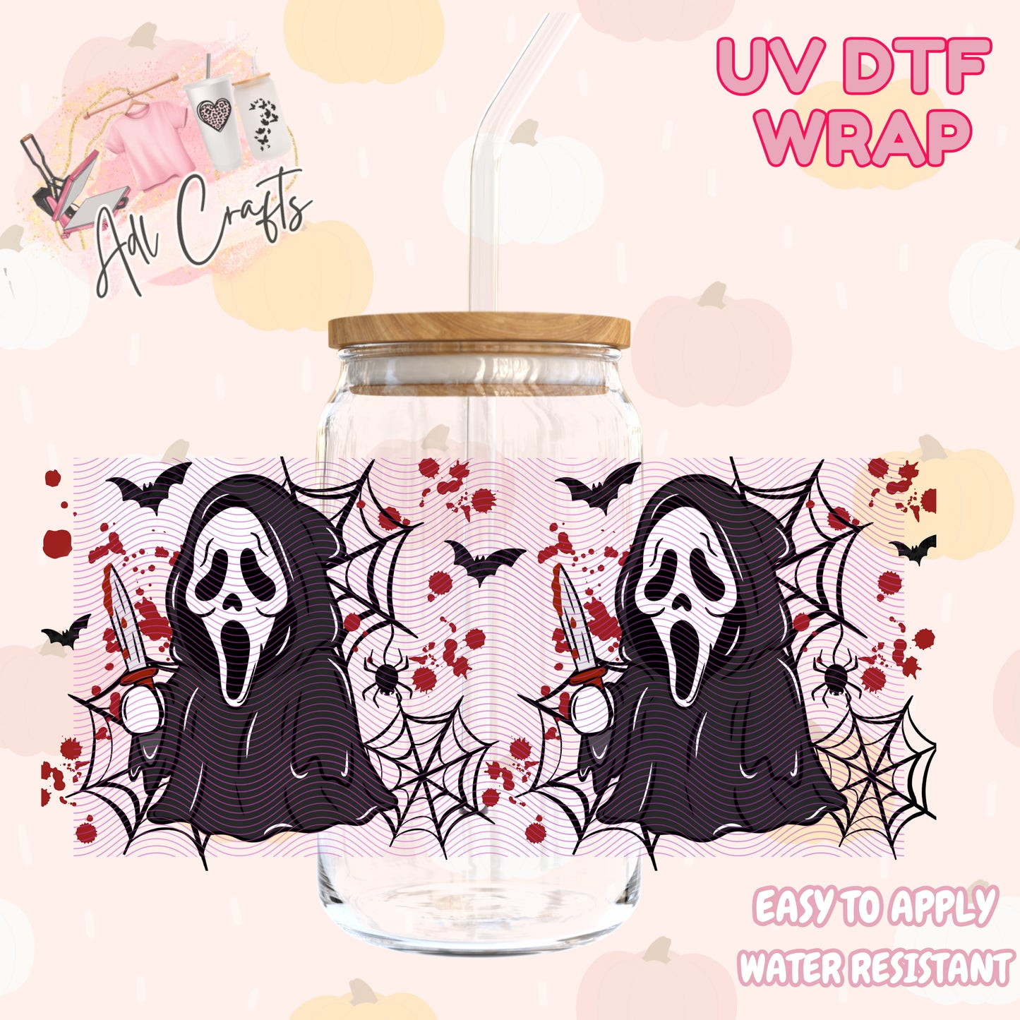 Killer ghost Halloween Cup wrap