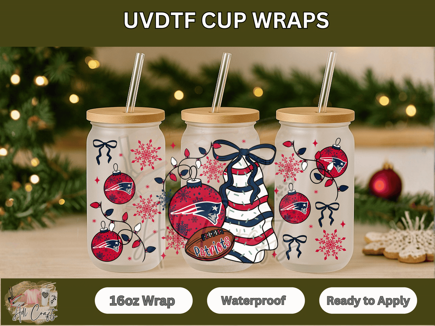 UVDTF WRAPS Christmas NFL Patriots
