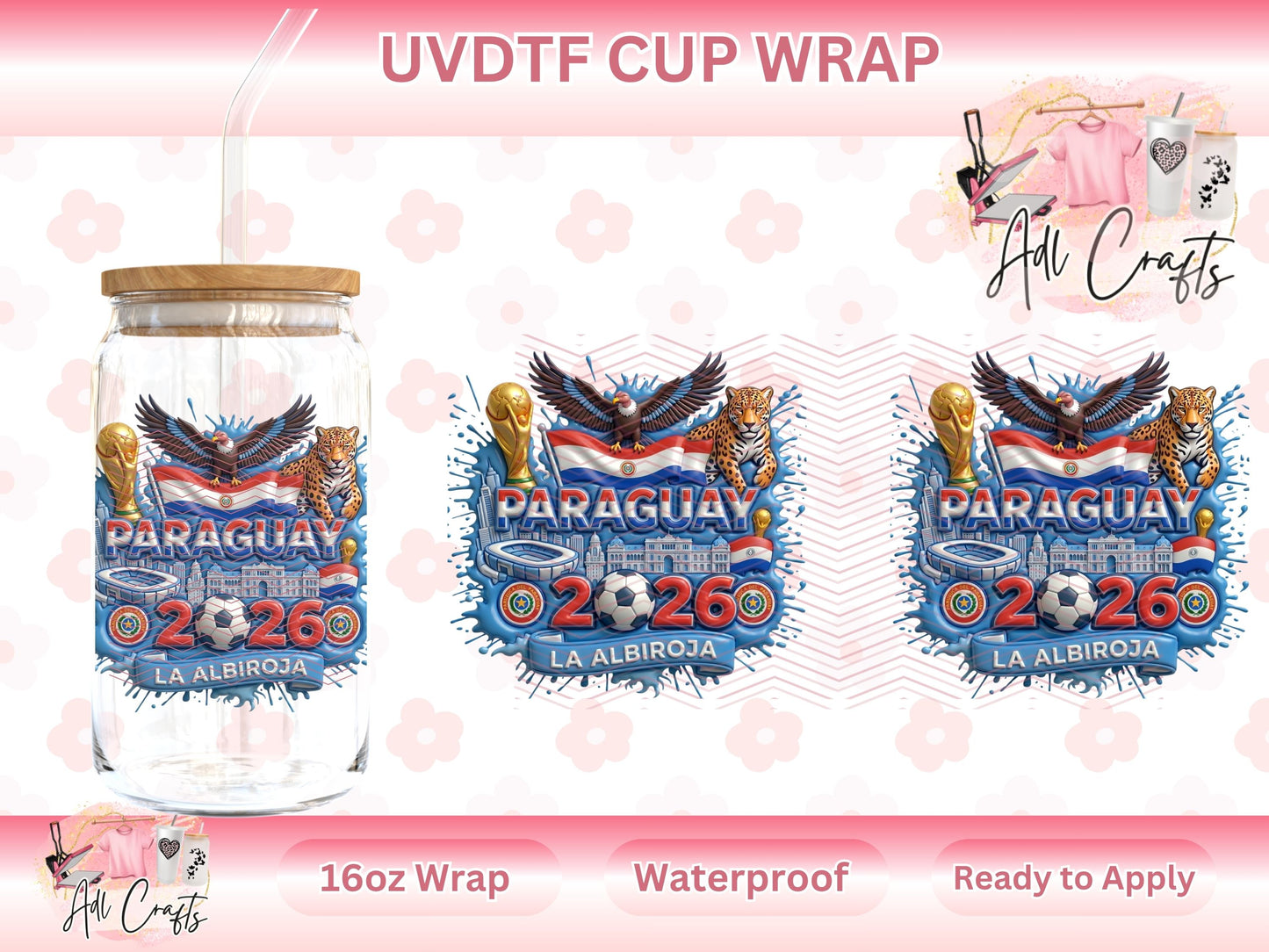 Paraguay Mundial World Cup UVDTF WRAPS