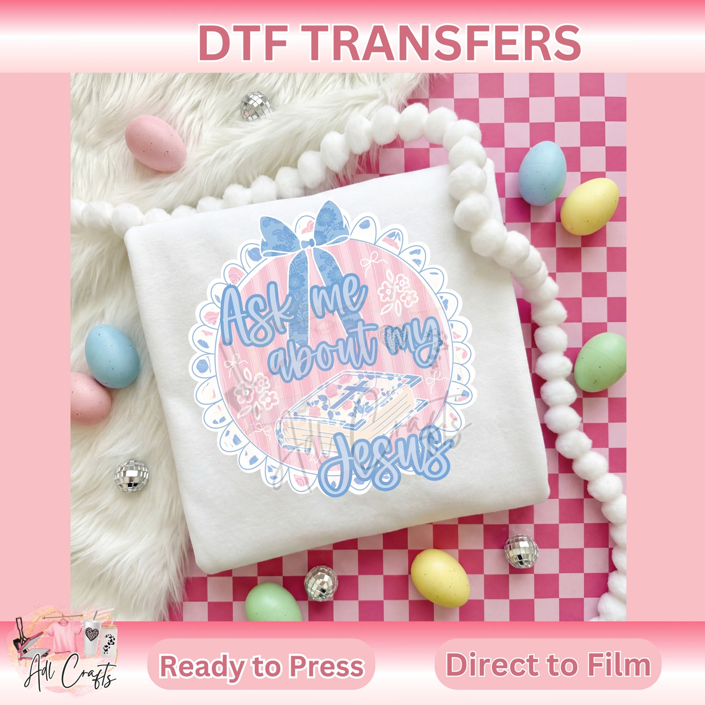 Ask me about my Jesus Easter DTF Transfer