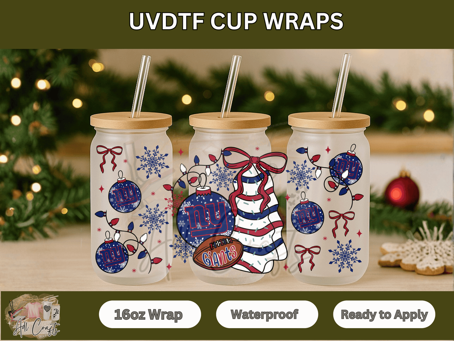 UVDTF WRAPS Christmas NFL Giants