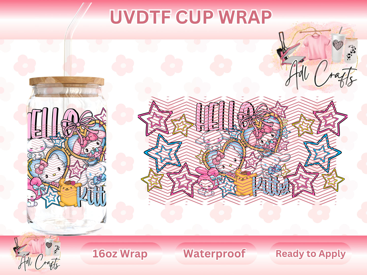 Kitty stars UVDTF WRAPS Kids