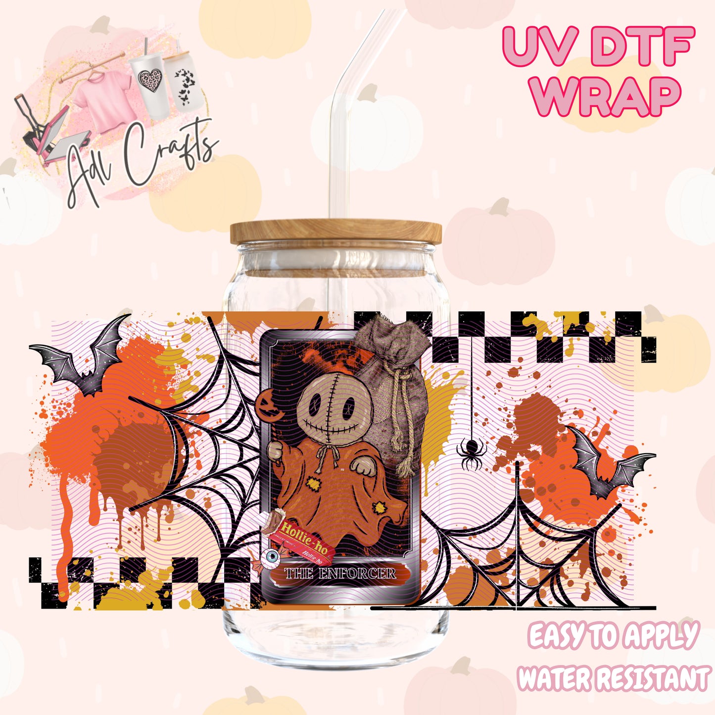 Cute scarecrow ghost Halloween Cup wrap