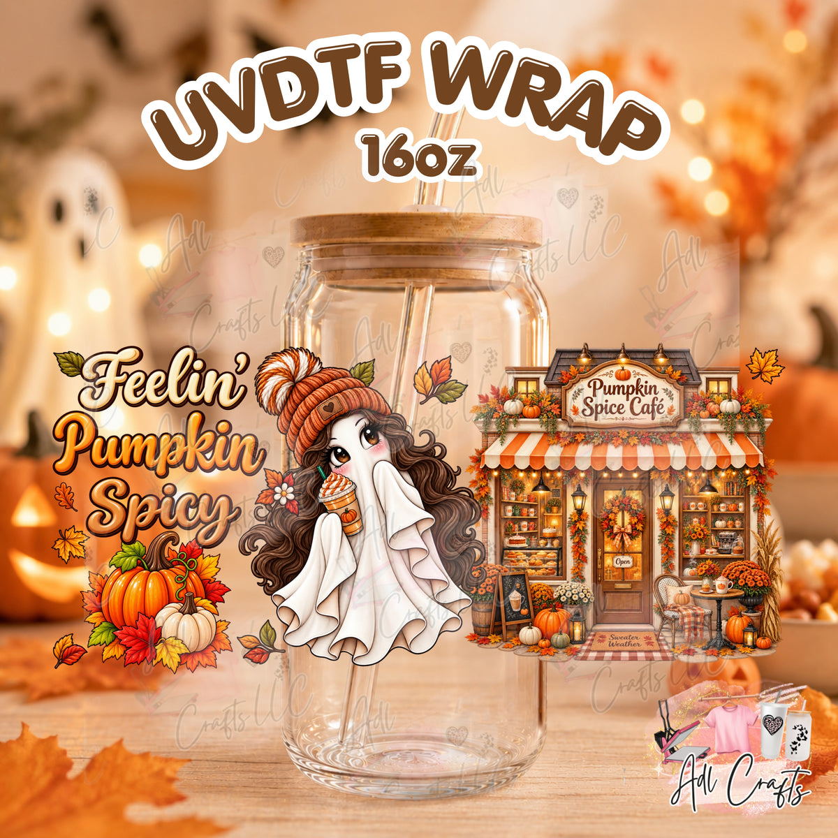 Feeling pumkin spicy black hair Uvdtf Fall/Thanksgiving cup wrap