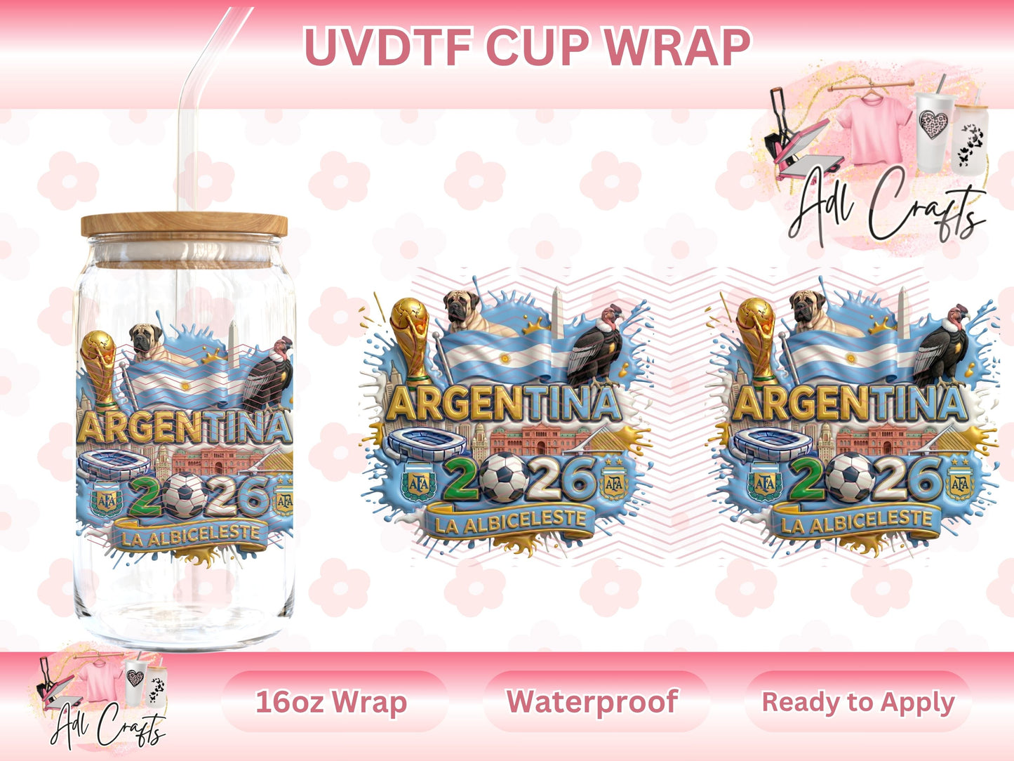 Argentina Mundial World Cup UVDTF WRAPS