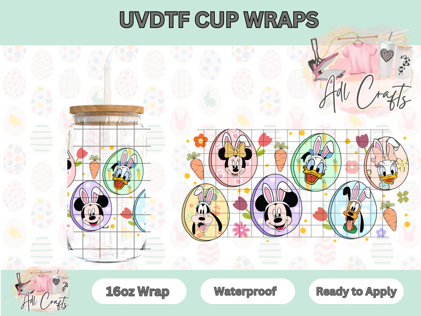 Surprised Eggs Easter UVDTF Cup Wrap