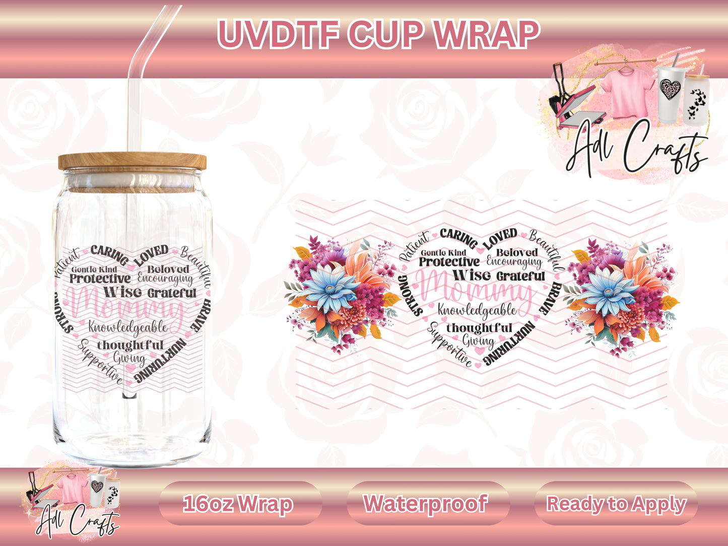 Mommy Heart Mother's Day UVDTF WRAPS