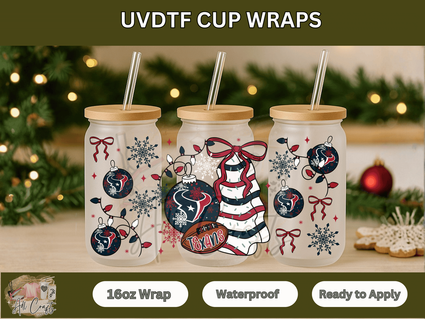 UVDTF WRAPS Christmas NFL Texans