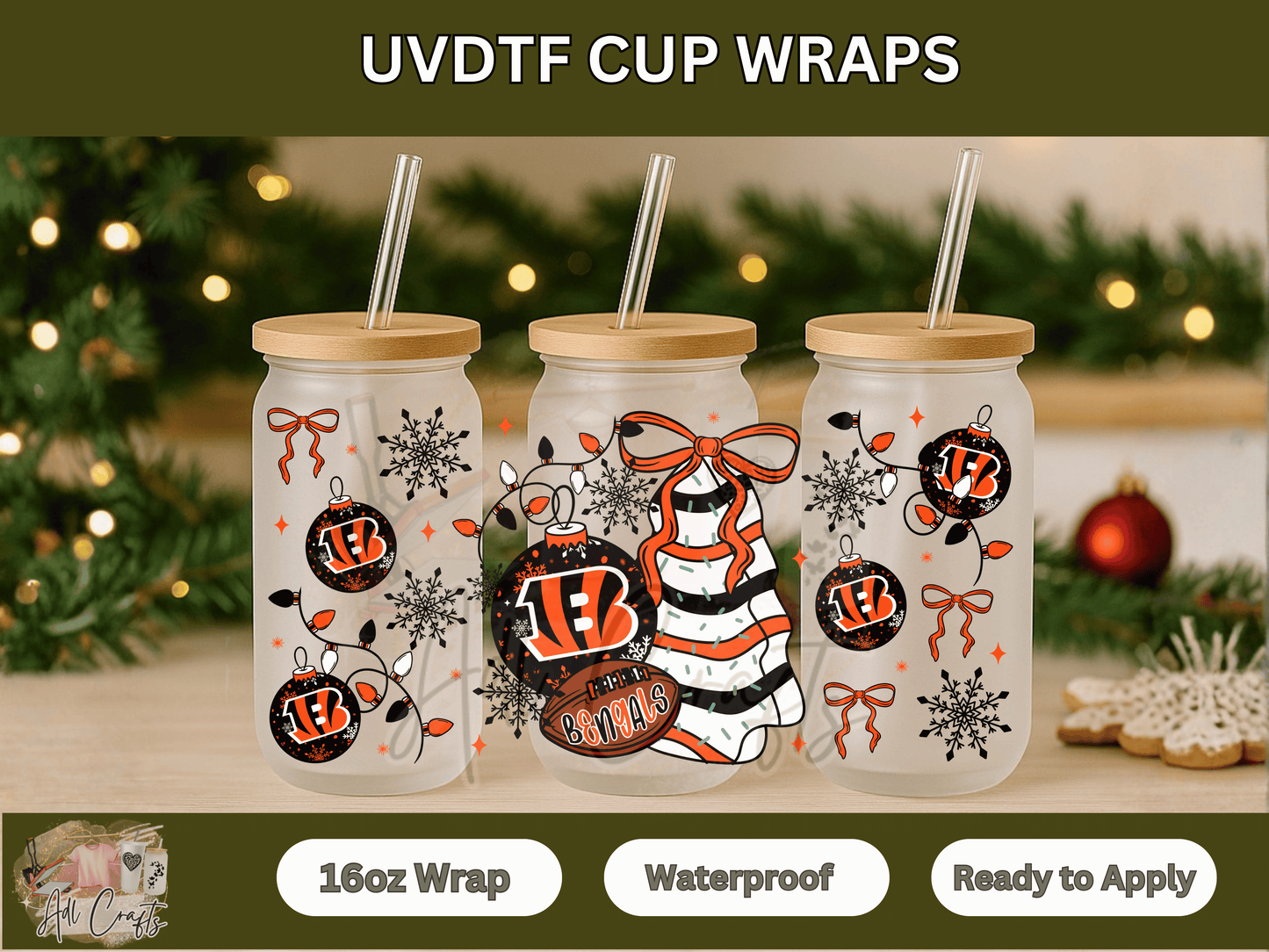 UVDTF WRAPS Christmas NFL Bengals