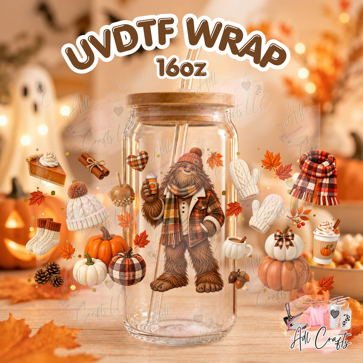 Bigfoot Uvdtf Fall/Thanksgiving cup wrap