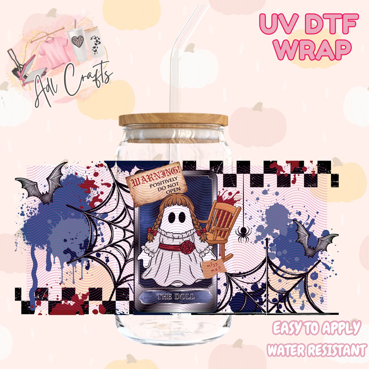 Kill evil girl doll ghost Halloween Cup wrap