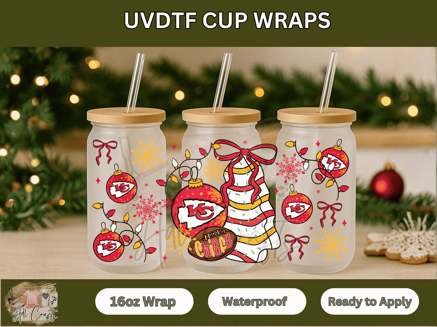 UVDTF WRAPS Christmas NFL Chiefs
