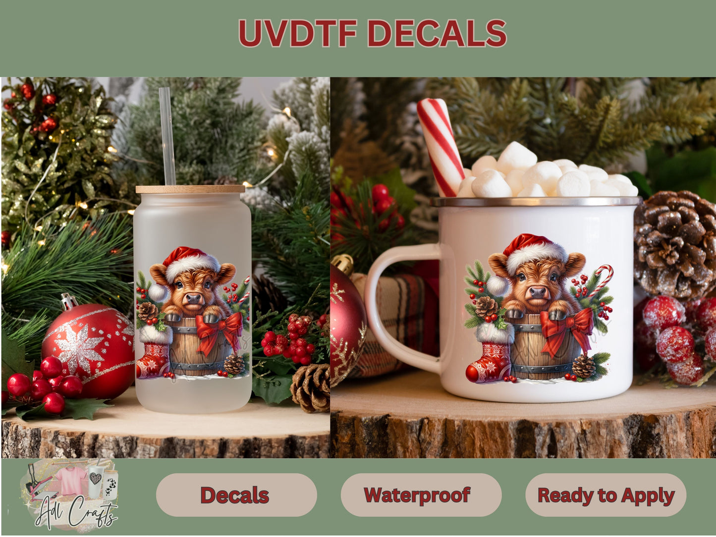 Highland Uv Dtf Decal Christmas