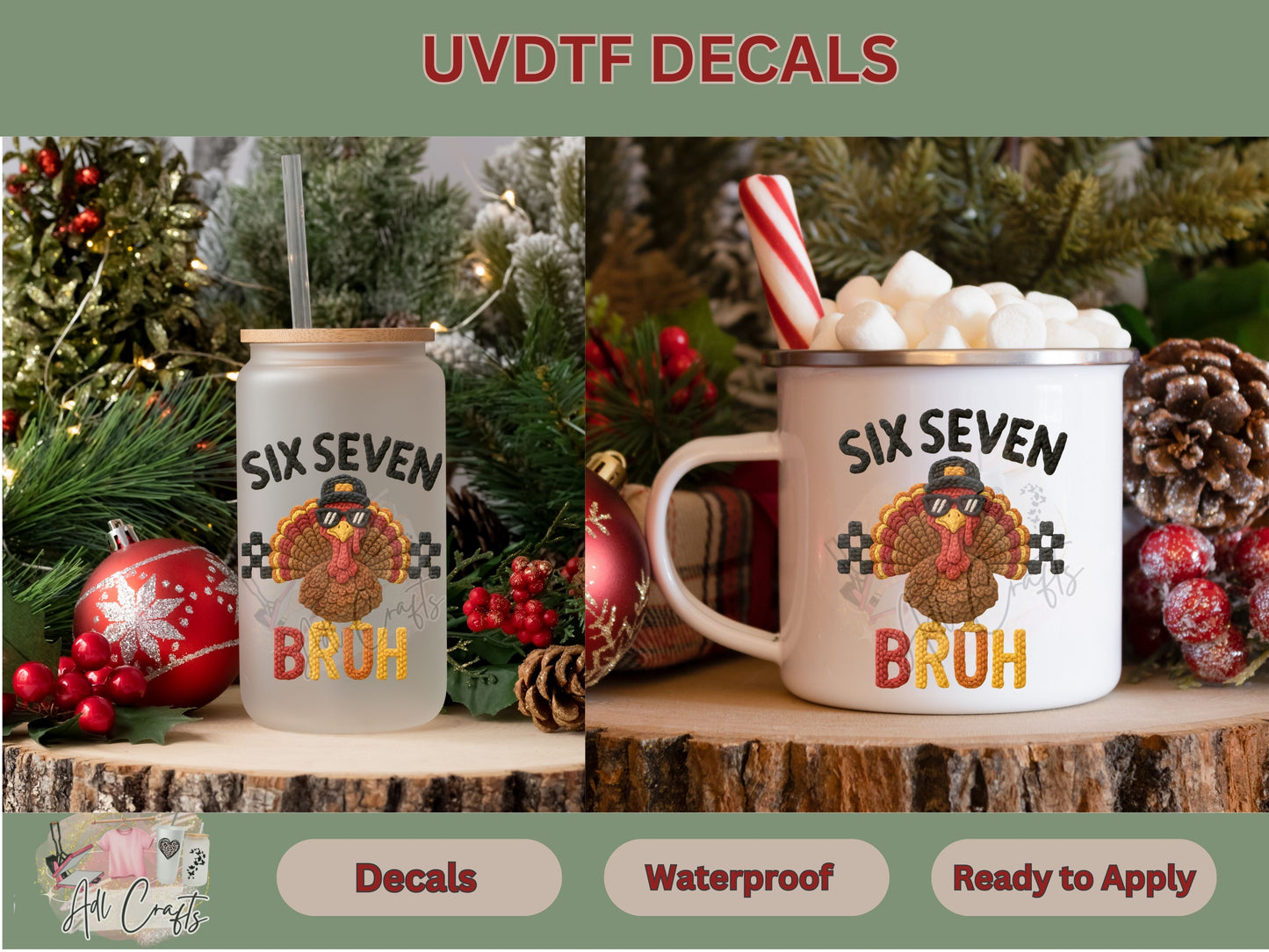 Six sever bruh Uv Dtf Decal Christmas