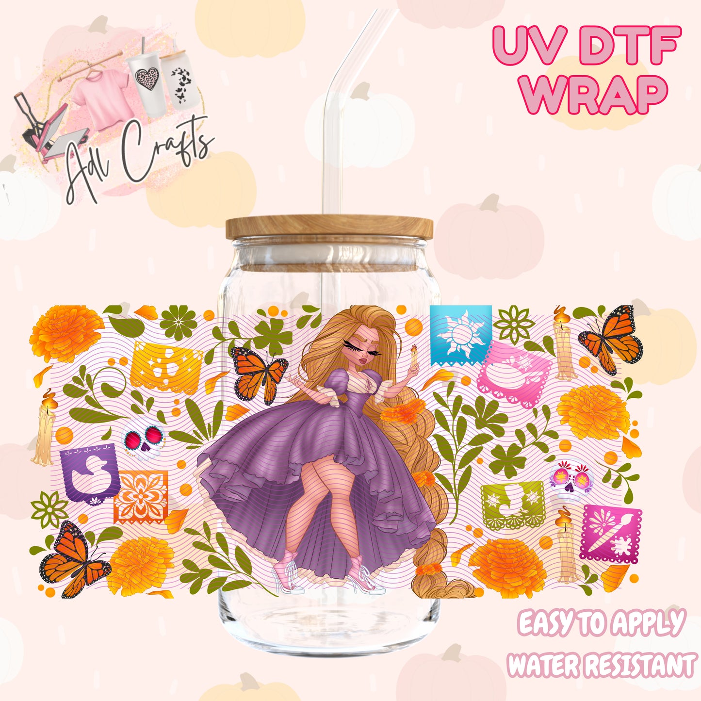 Princess Rapunzel Halloween Cup wrap