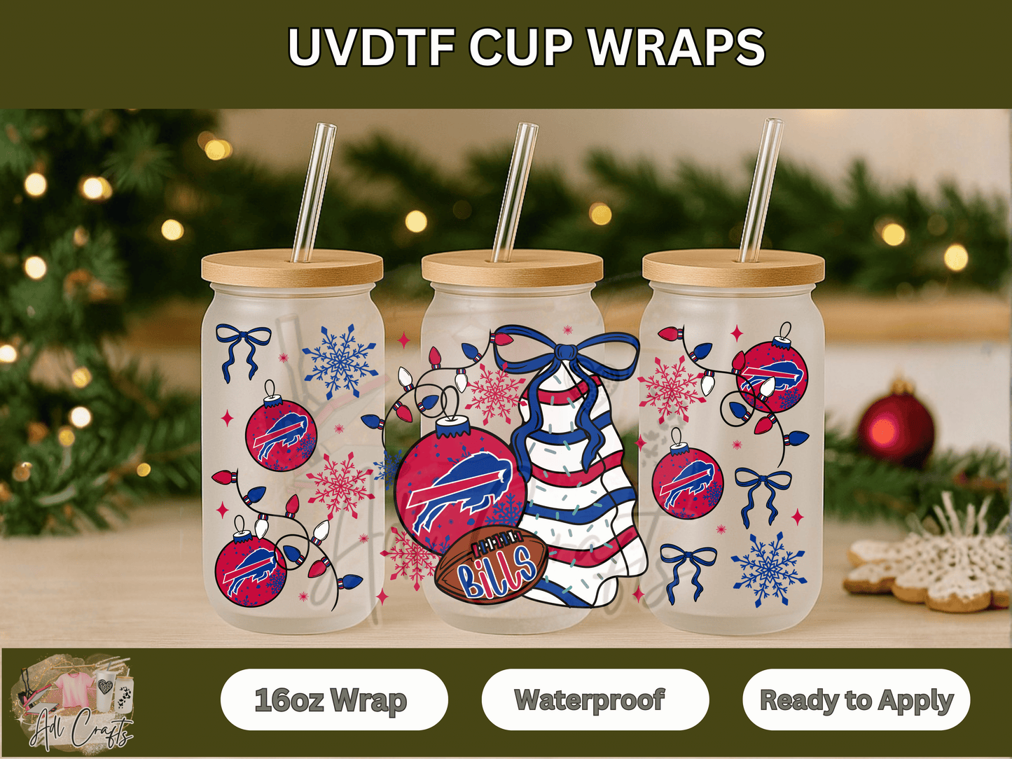 UVDTF WRAPS Christmas NFL Bills