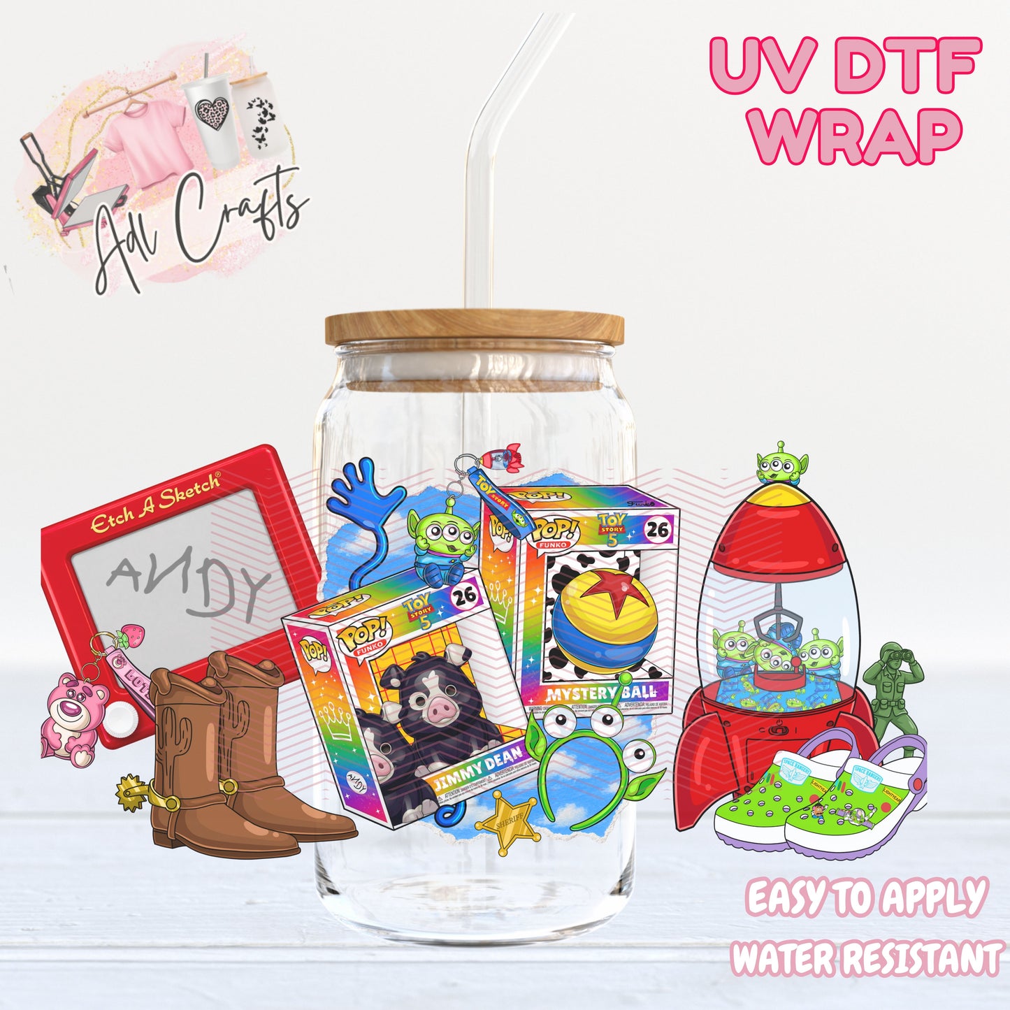 TS5 pet pig UVDTF WRAPS Ready to apply