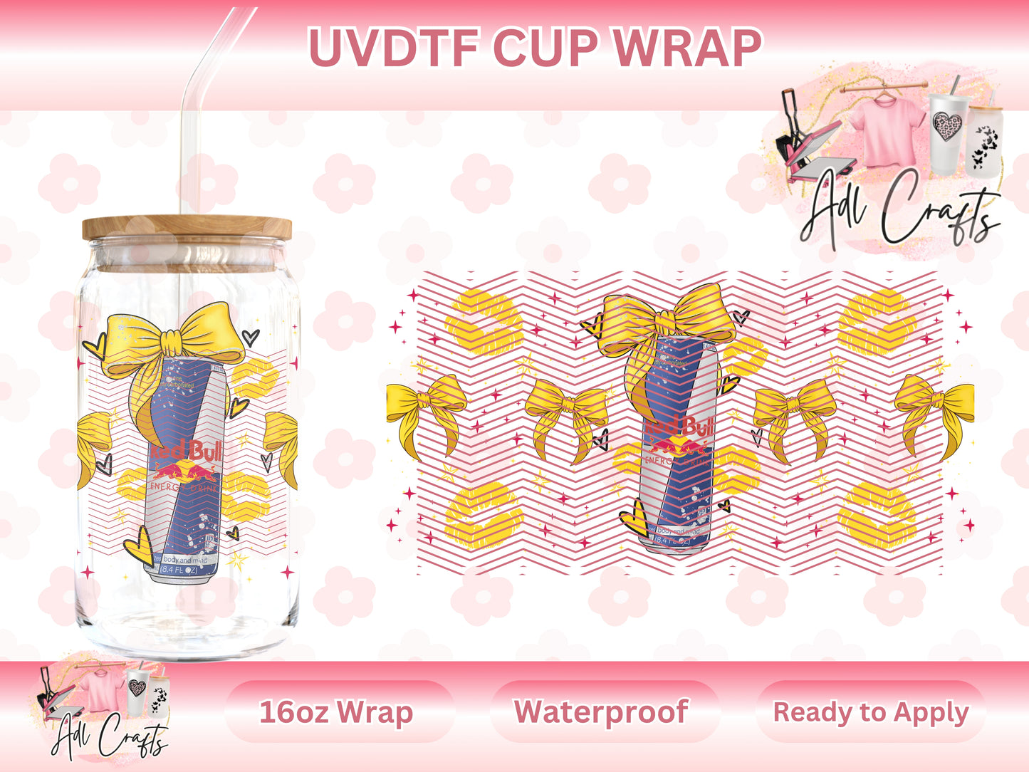 Give you wings Energy Drink UVDTF WRAPS