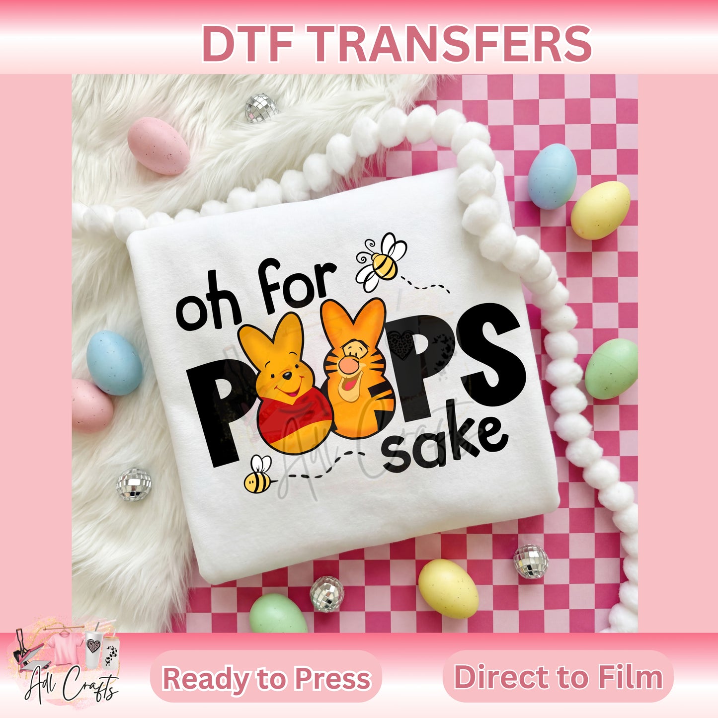 Honey Bear Easter DTF Transfer