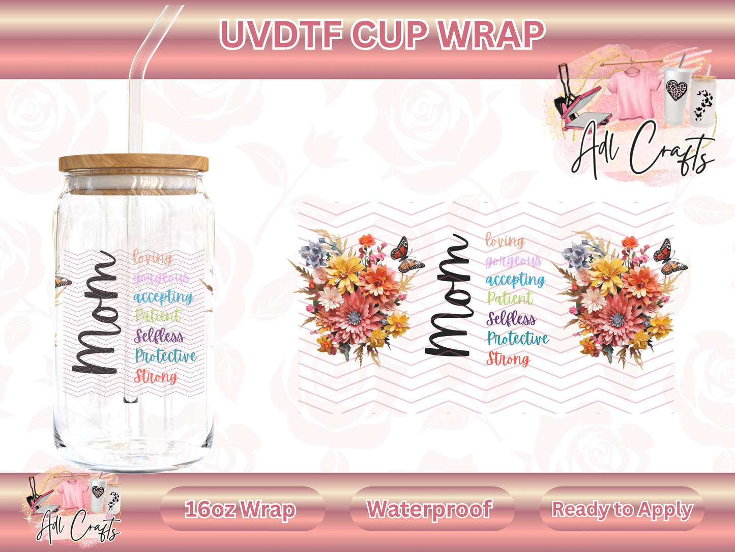 Mom words Club Mother's Day UVDTF WRAPS