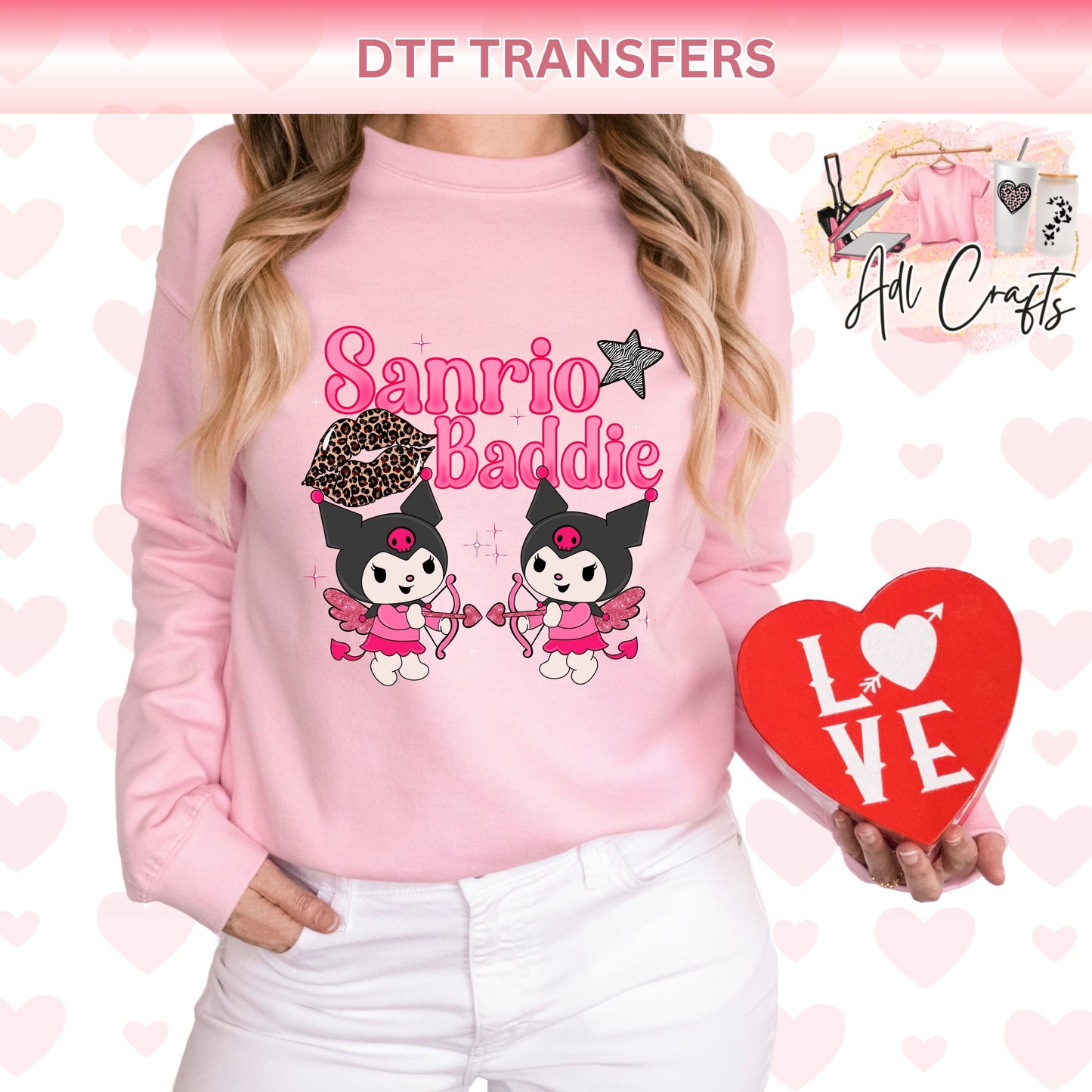 Sanrio Baddie valentines DTF Transfer