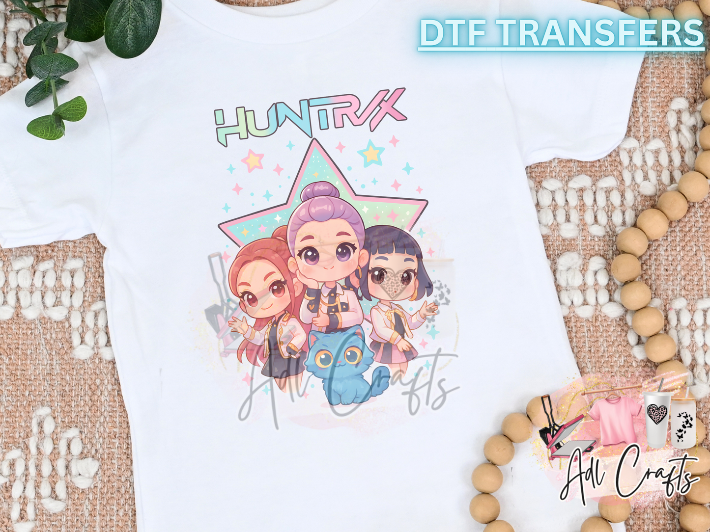 K-pop Cute Start Pastel Huntrxx DTF Transfer