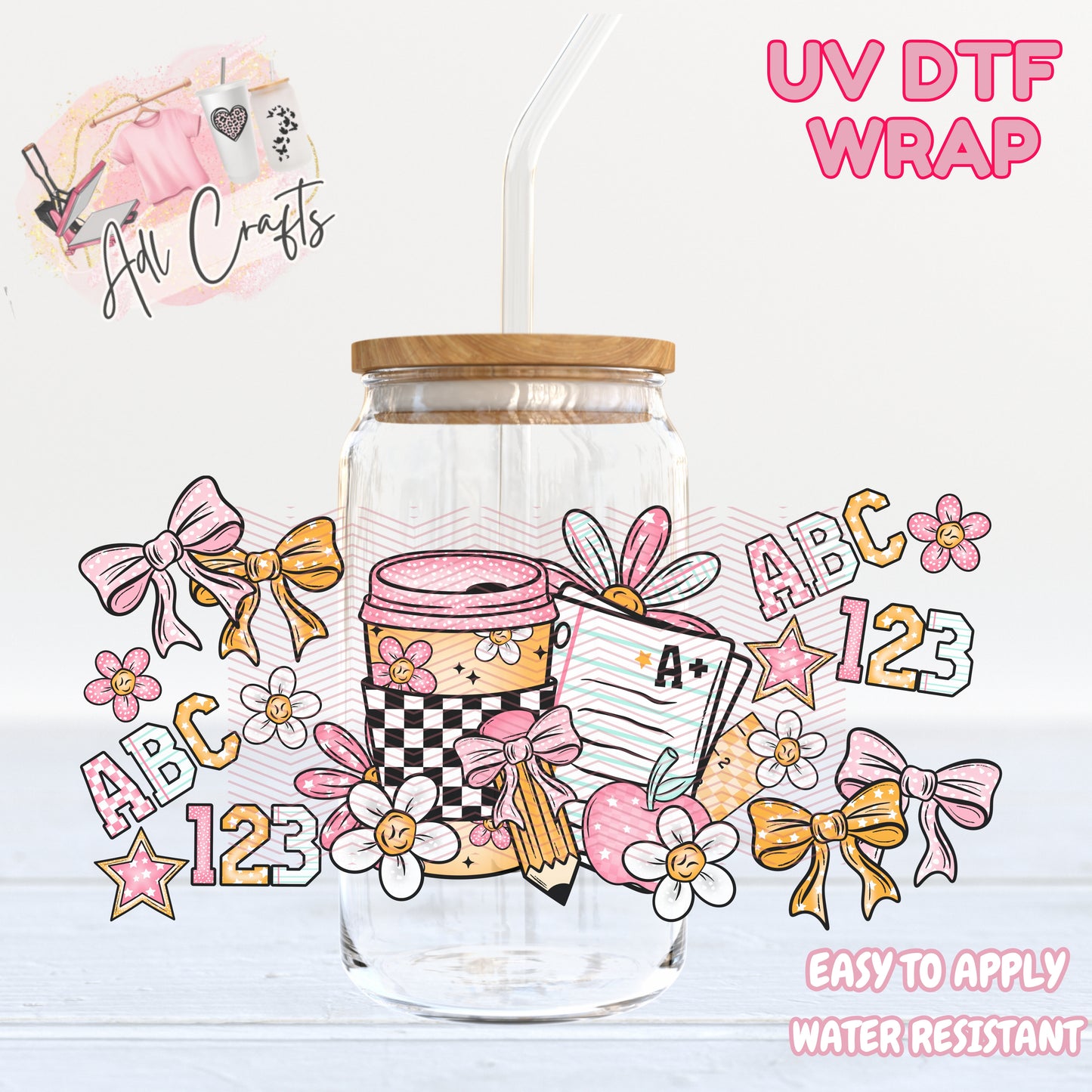 Coquette Pink Teacher UVDTF WRAPS