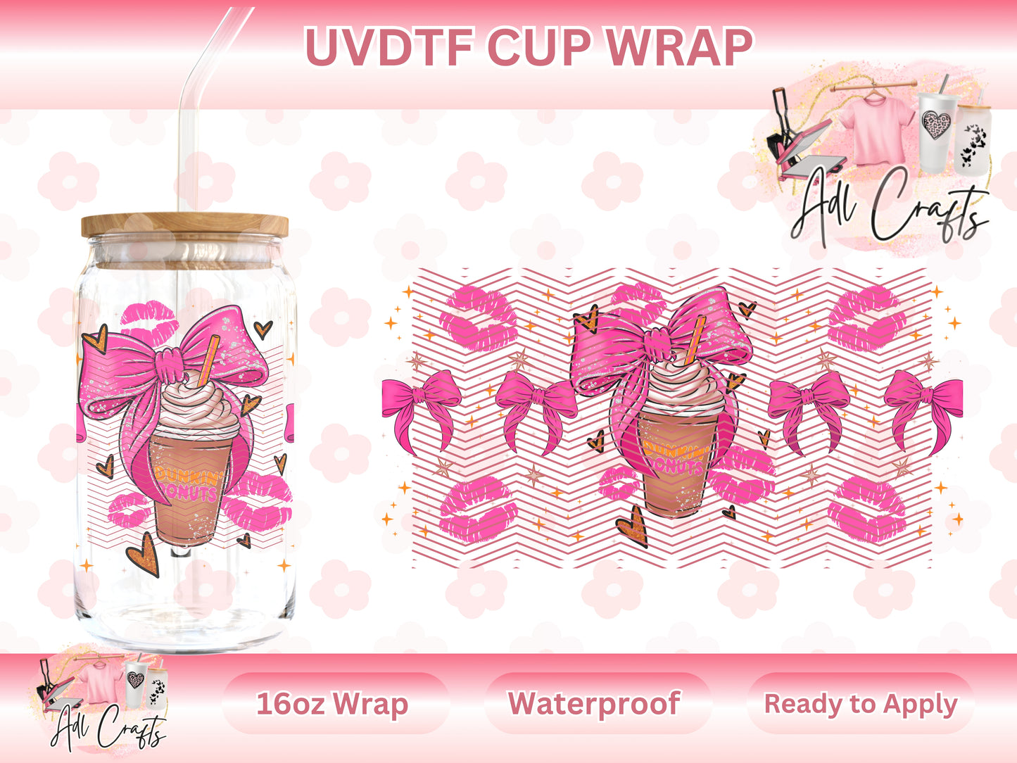 Coquette Donuts Coffee Drink UVDTF WRAPS