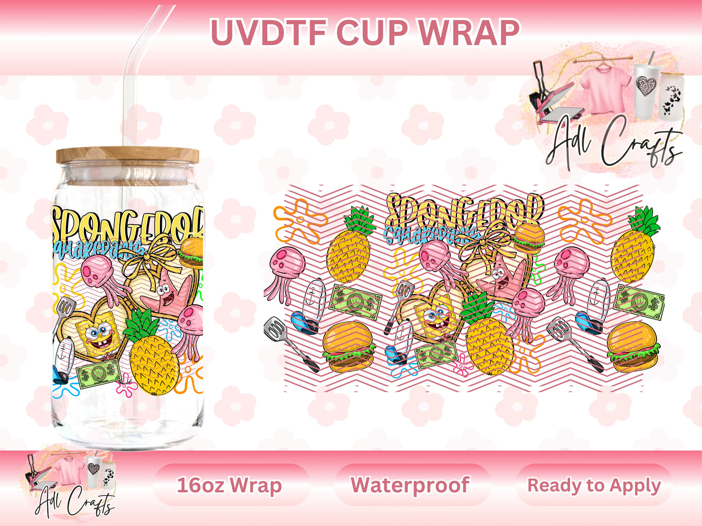Sponge and friend UVDTF WRAPS Kids