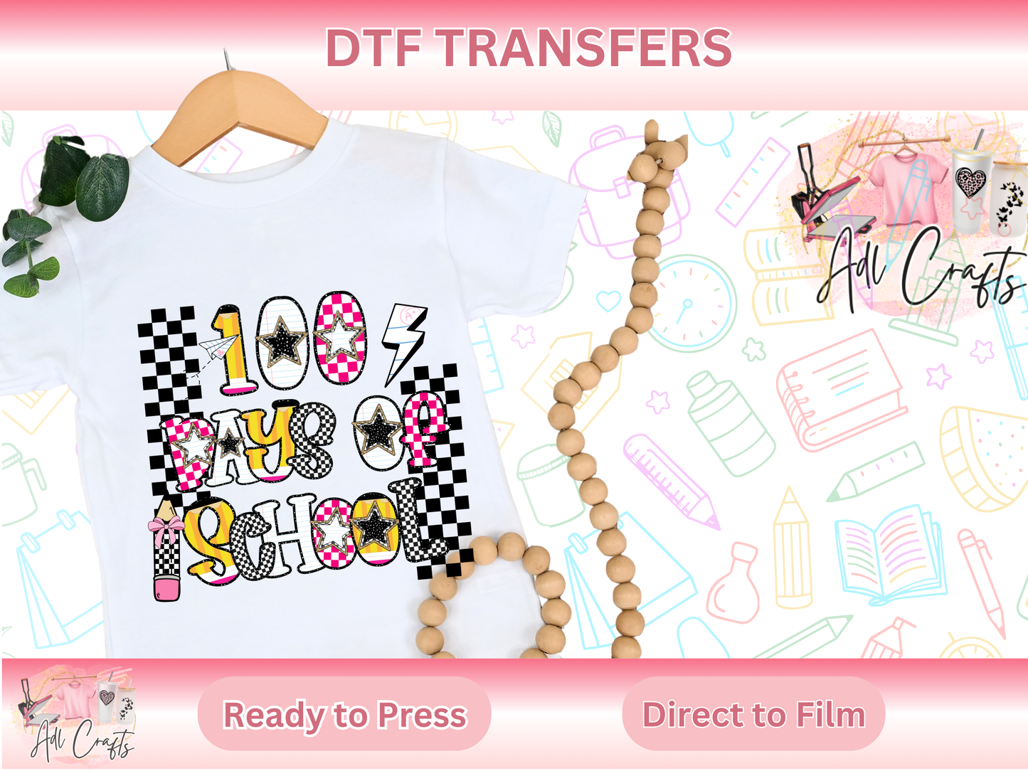 Retro 100 Days DTF Transfer