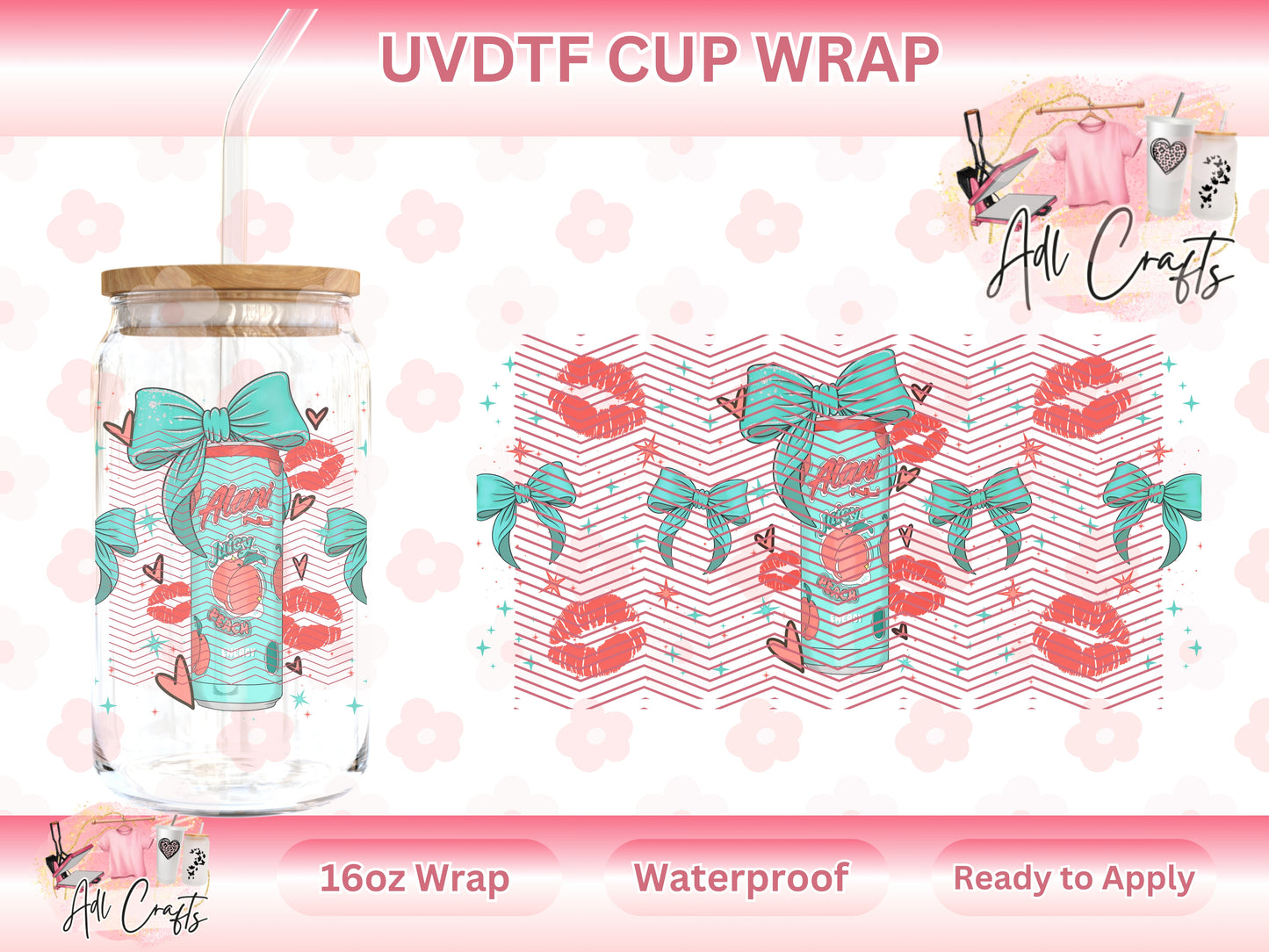 Peach Ala Energy Drink UVDTF WRAPS