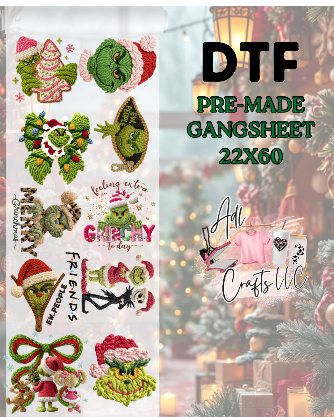 Green Man Christmas Pre-Made Gangsheet