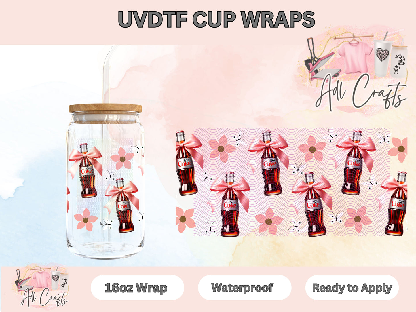 Coquette diet soda drink UVDTF WRAPS