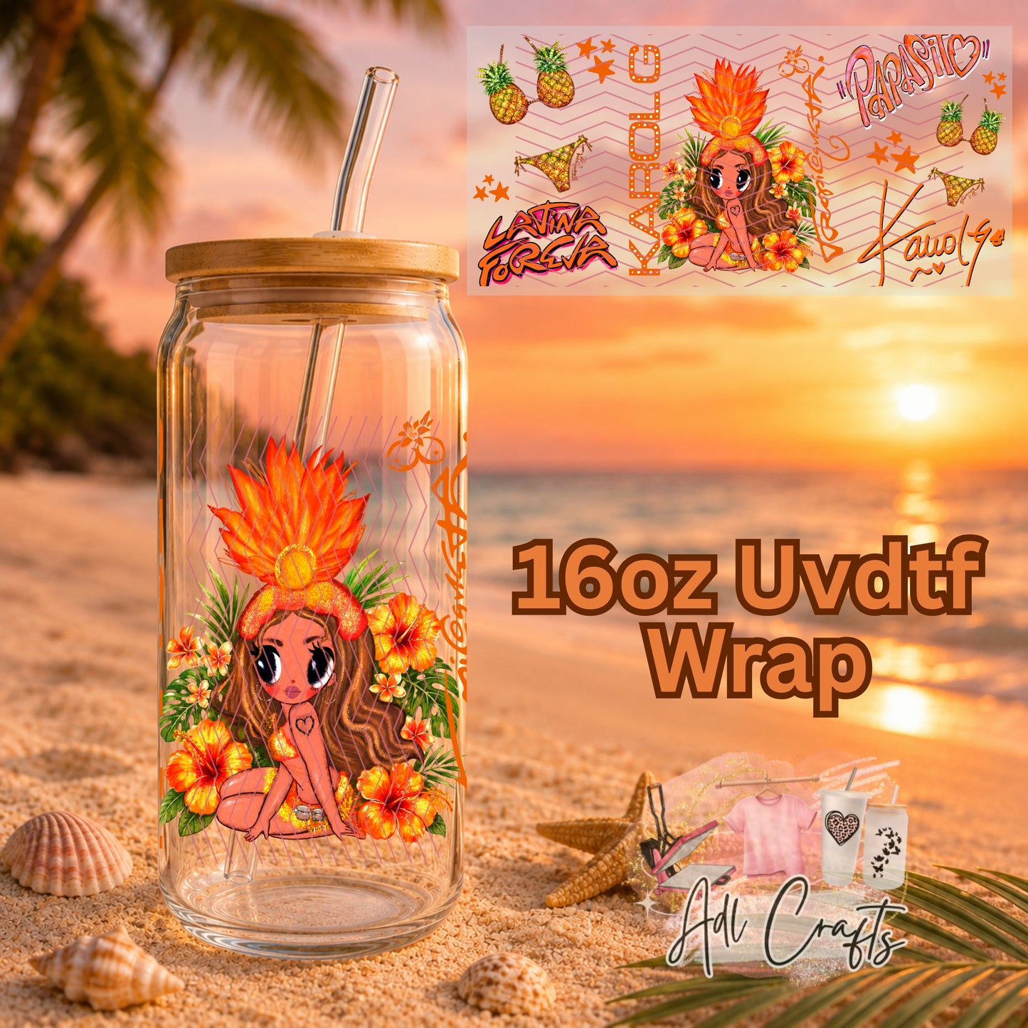 Karol G Tropicoqueta 1 Flowers UVDTF WRAPS