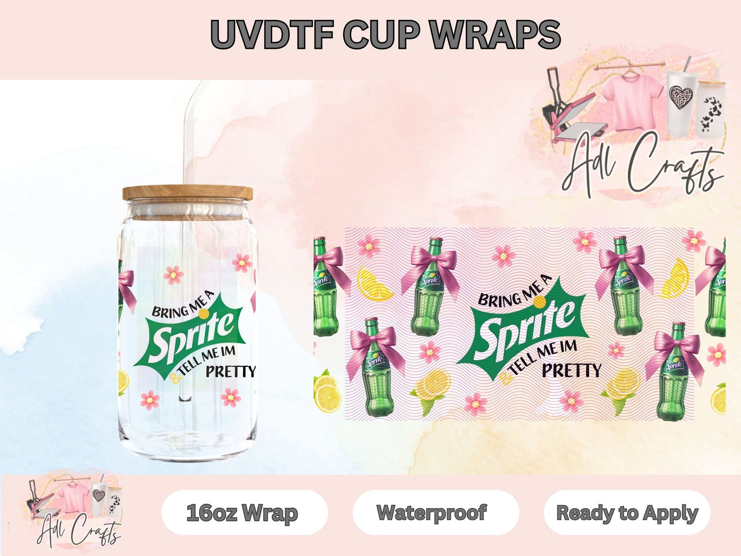 Green coquette drink UVDTF WRAPS
