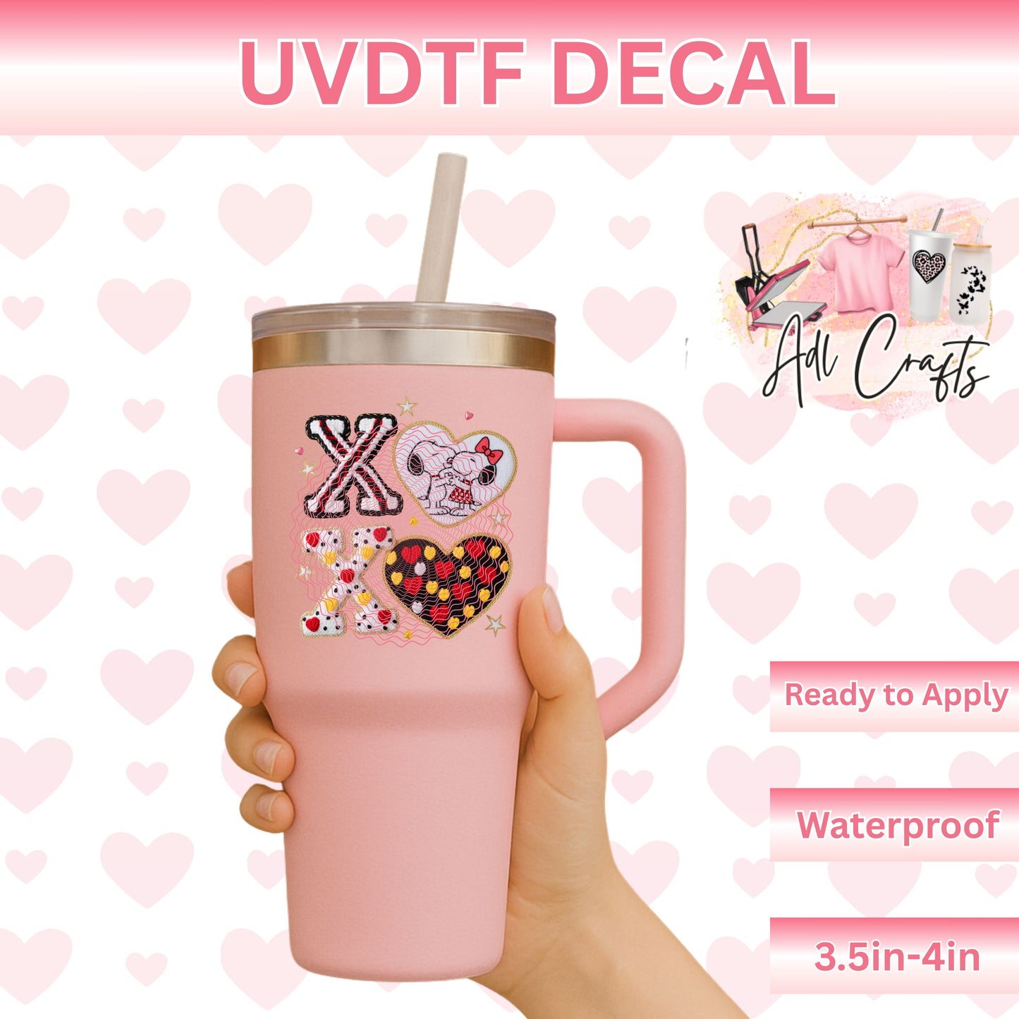 Xoxo Love snoo valentines Uv Dtf Decal