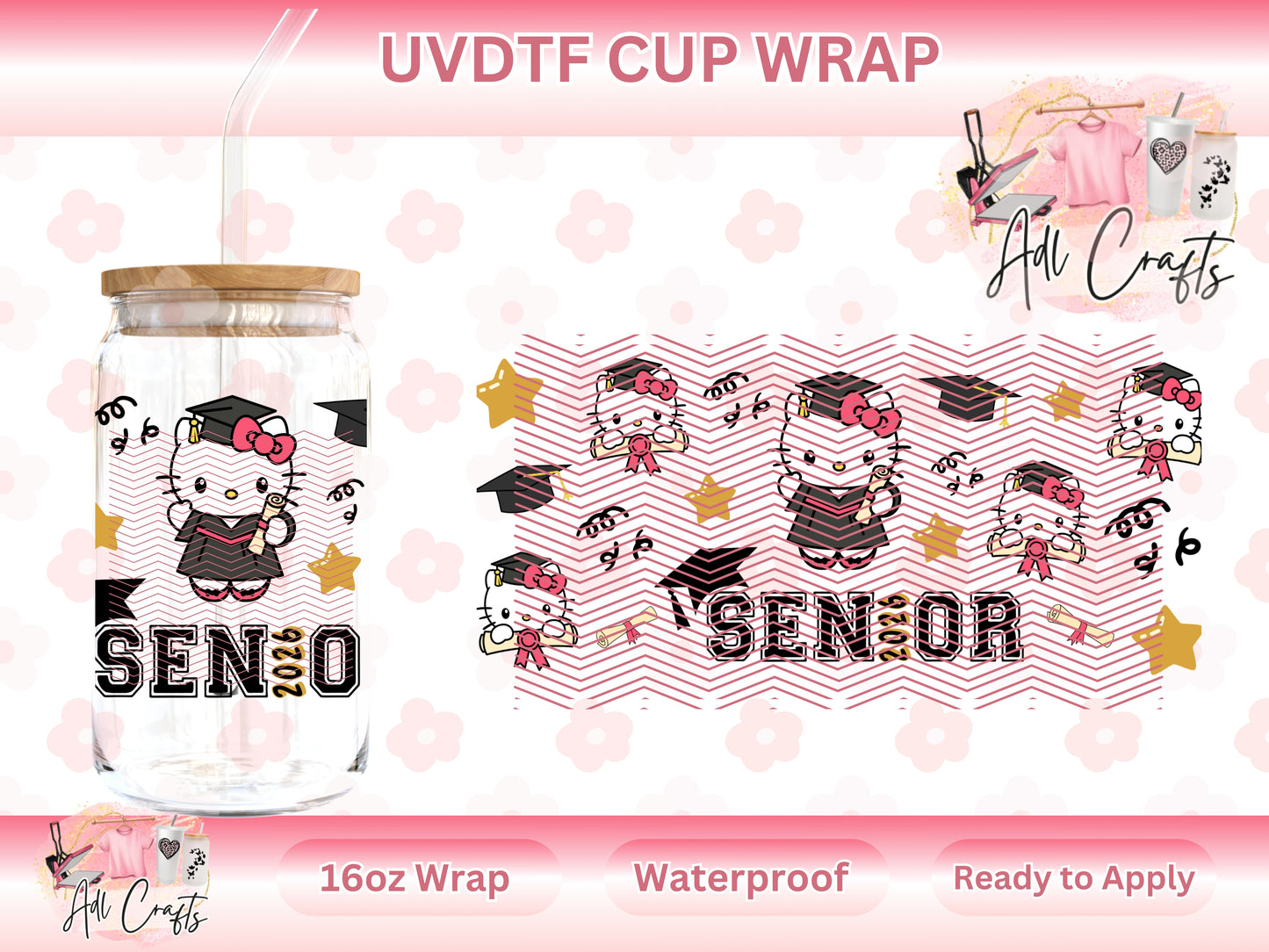 Kitty Graduation 2026 UVDTF WRAPS