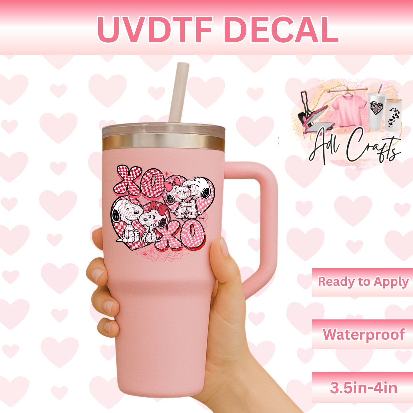 Xoxo snoo couple valentines Uv Dtf Decal