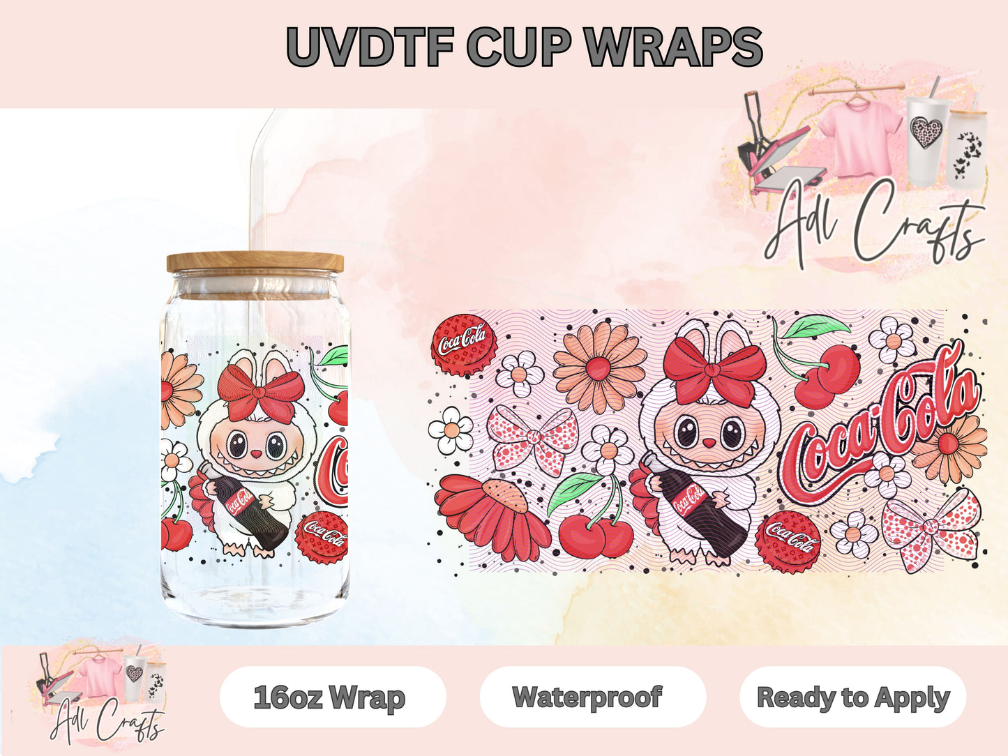 Flower bubu soda Drinks UVDTF WRAPS