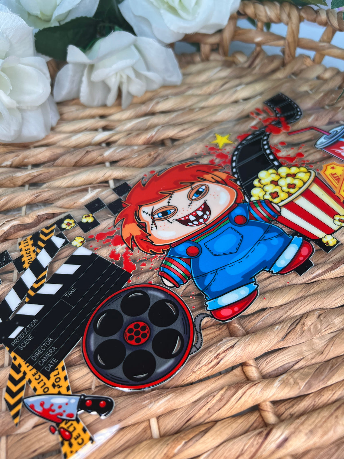 Scary doll Halloween Cup wrap