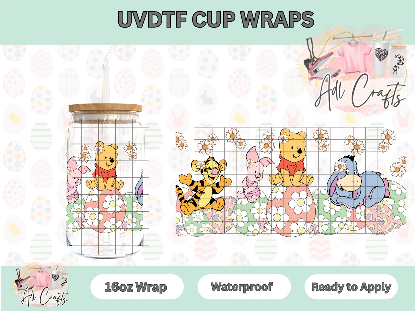 Honey Bear Friends UVDTF Cup Wrap