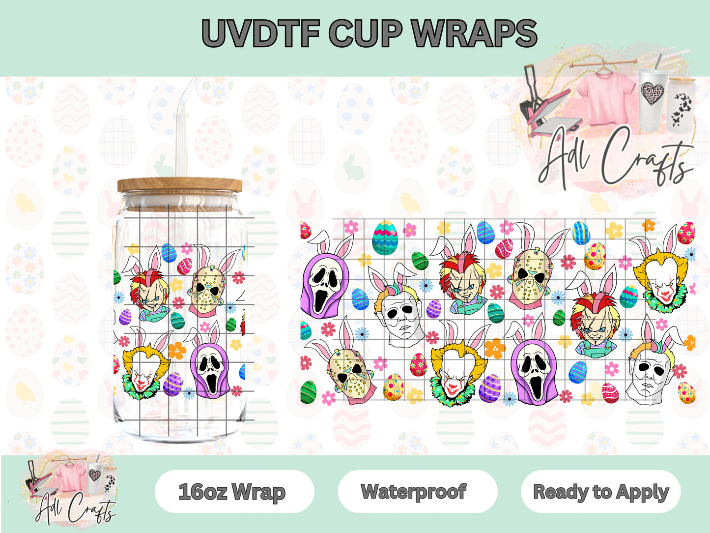 Horror Easter UVDTF Cup Wrap