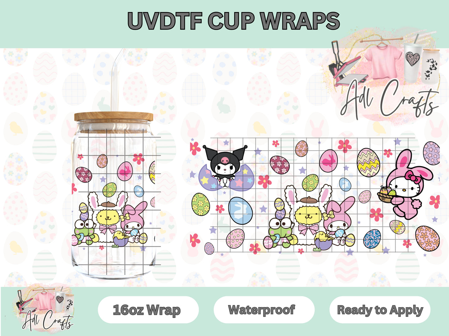 Kitty Friends Bunny Easter UVDTF Cup Wrap