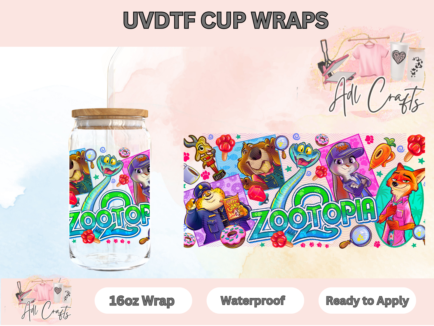 Zootopia 2 UVDTF WRAPS Movies