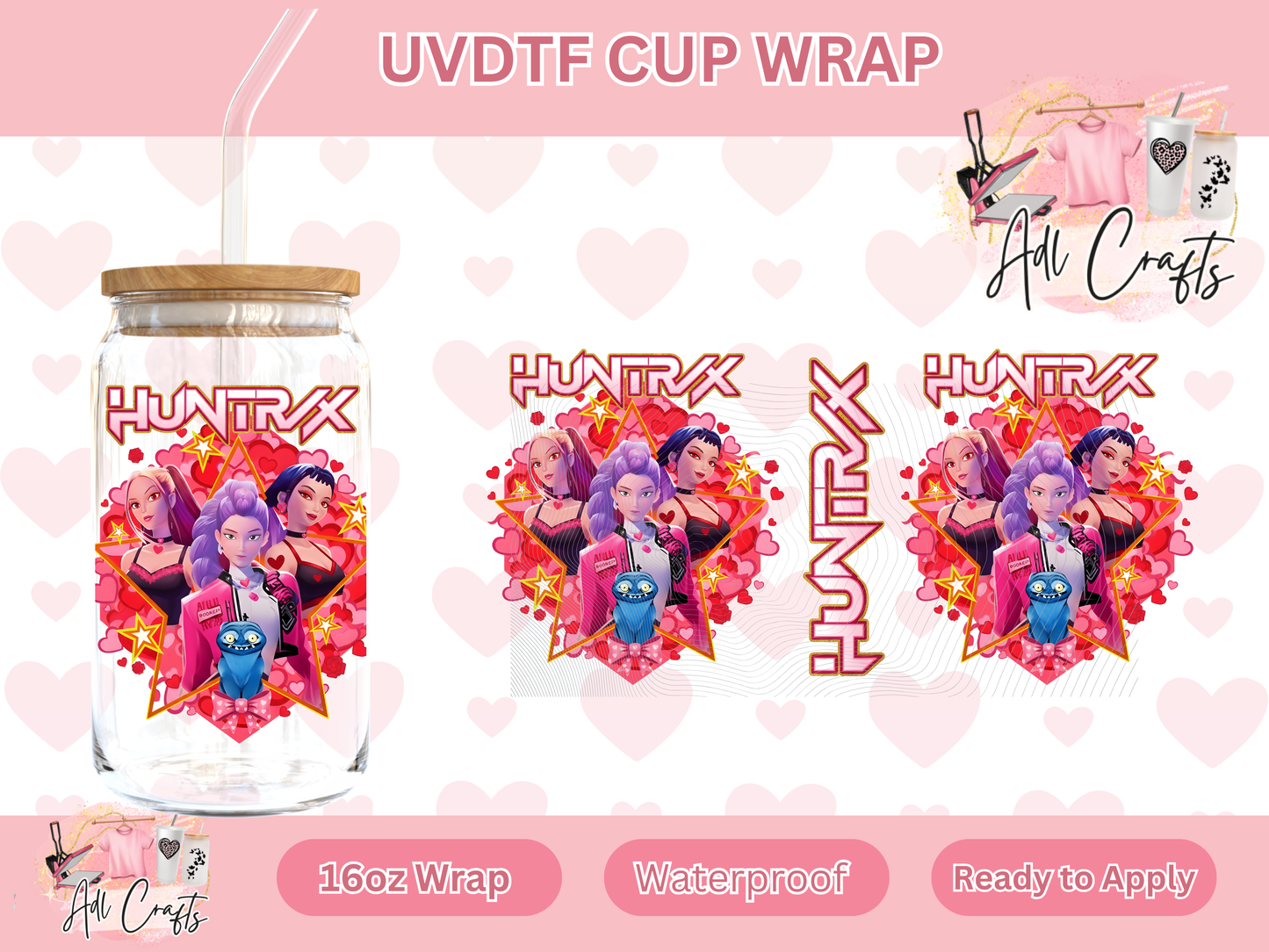 K-pop Girls Hunters Hearts UVDTF WRAPS Valentines