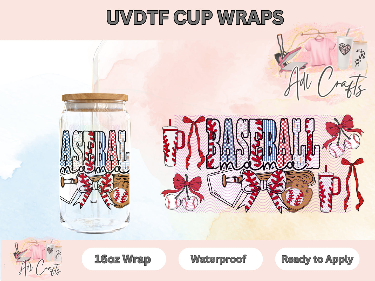 Uvdtf Sport Baseball Cup wraps