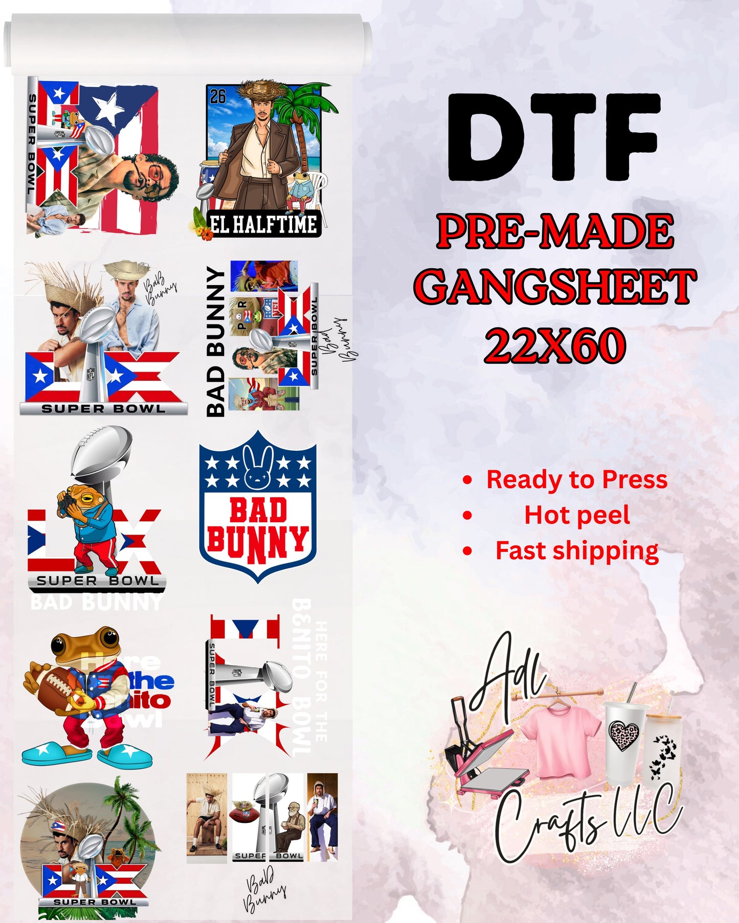 Benito Super BowlStranger Pre-Made Gangsheet